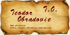 Teodor Obradović vizit kartica